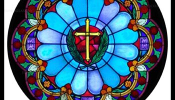 إشعاع نافذة الورد: رمزية في الزجاج الملون القوطي