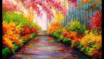 لوحة الطبيعة: ألوان نابضة بالحياة في لوحات المناظر الطبيعية